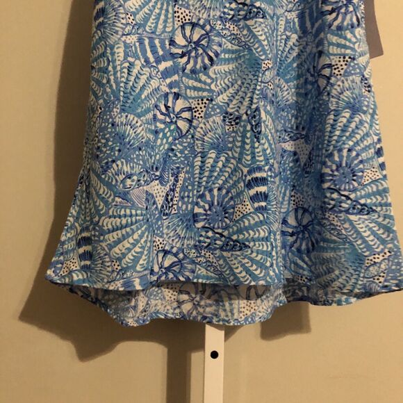 Lilly Pulitzer Linen Tank Womens XL Blue Florin Sleeveless By the Seashore New - Picture 10 of 14